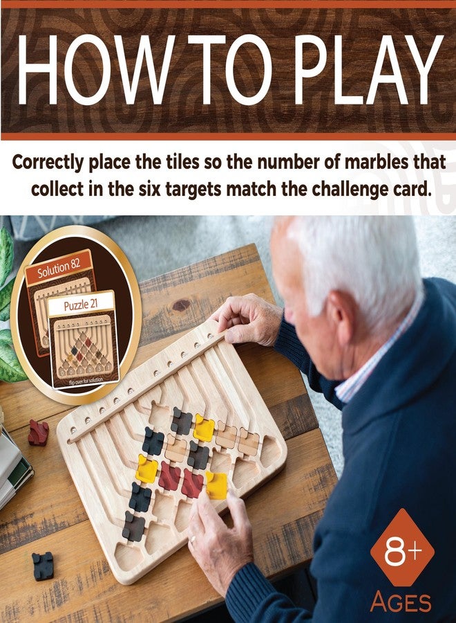 MindWare Marble Circuit Deluxe Brain Teaser Puzzles - Logic Game for 1 Player - Great Gift for Kids & Adults - Premium Marble Maze Game with 100 Brain Puzzles - Ages 8+ - Image 3